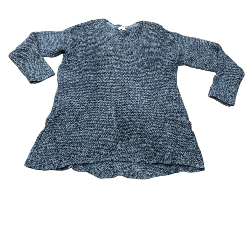 J. Jill Blue and Gray Sweater Tunic with Cozy Knit Design Med Petite EUC